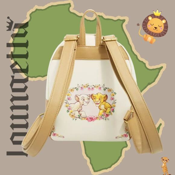 NWT Loungefly Disney The Lion King Young Simba & Nala Heart Mini Backpack main image 5